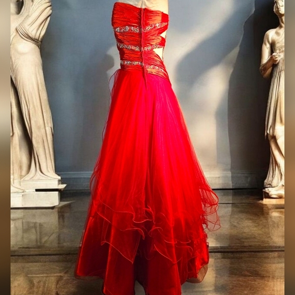 Source Unknown One Shoulder Red Dress - Picture 4 of 10